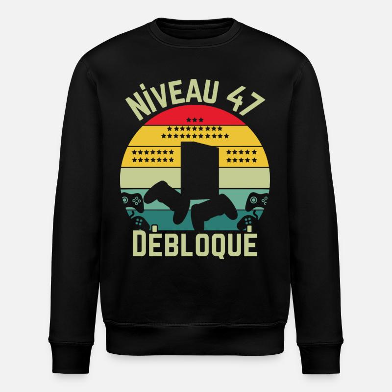 Niveau 47 Débloqué - Sweat bio ROLLER Stanley/Stella Unisexe - noir