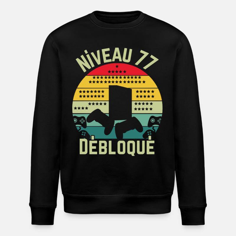 Niveau 77 Déloqué - Sweat bio ROLLER Stanley/Stella Unisexe - noir