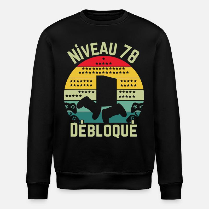 Level 78 Detached - Stanley/Stella ROLLER Unisex Organic Sweatshirt - black