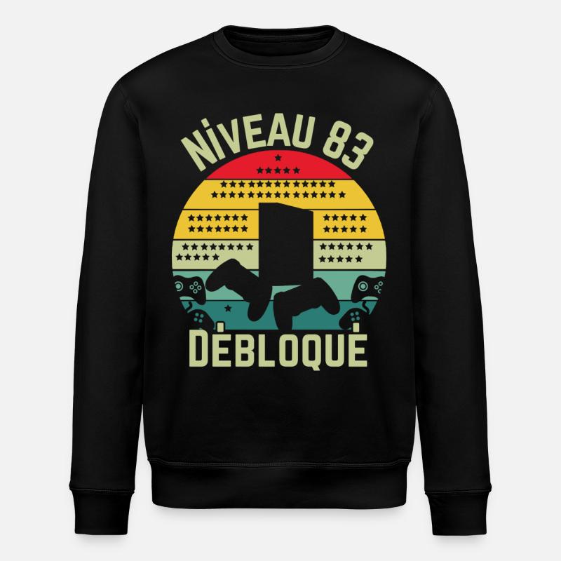 Level 83 Detached - Stanley/Stella ROLLER Unisex Organic Sweatshirt - black