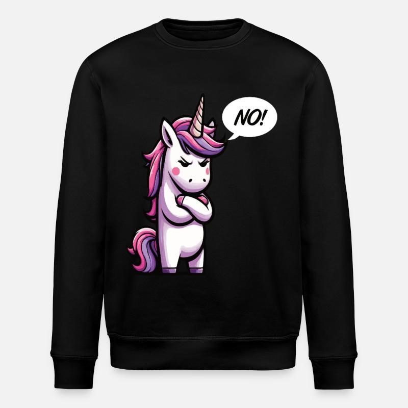 No Einhorn Einhörner Einhornfan Einhornliebhaber - Stanley/Stella Unisex Bio-Sweatshirt ROLLER - Schwarz