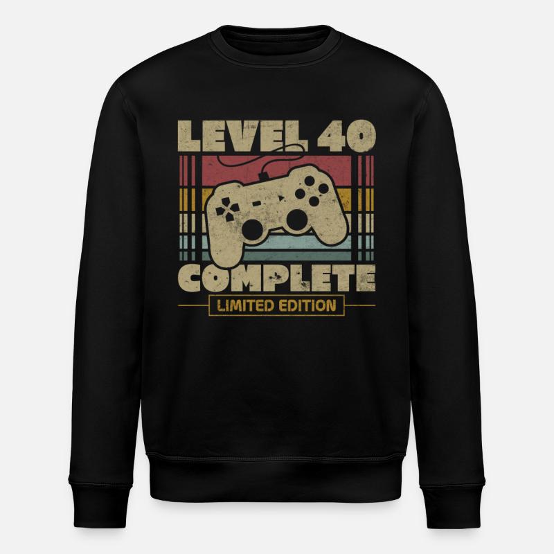 Level 40 complete - Stanley/Stella ROLLER Unisex Organic Sweatshirt - black