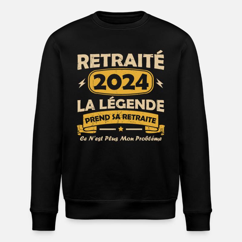 Humour Cadeau Retraité 2024 - Sweat bio ROLLER Stanley/Stella Unisexe - noir