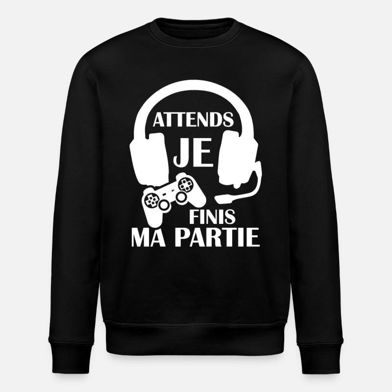 Attends Je Finis Ma Partie - Sweat bio ROLLER Stanley/Stella Unisexe - noir