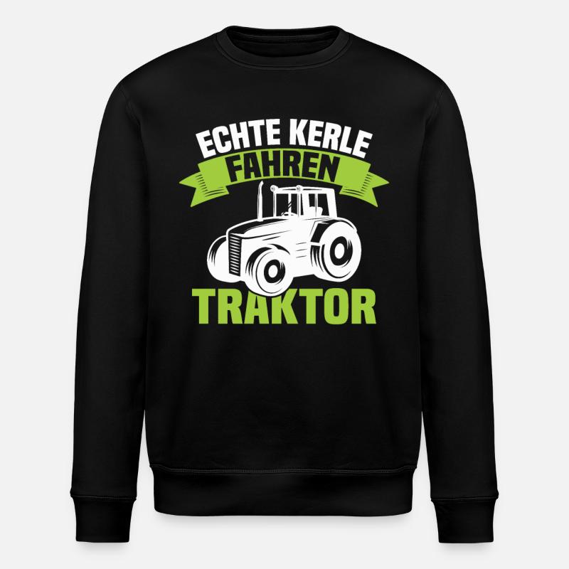 Echte Kerle fahren Traktor - Stanley/Stella Unisex Bio-Sweatshirt ROLLER - Schwarz