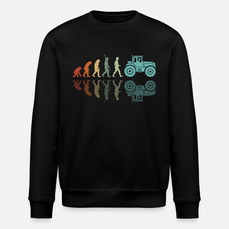 Evolution des Traktors - Stanley/Stella Unisex Bio-Sweatshirt ROLLER - Schwarz