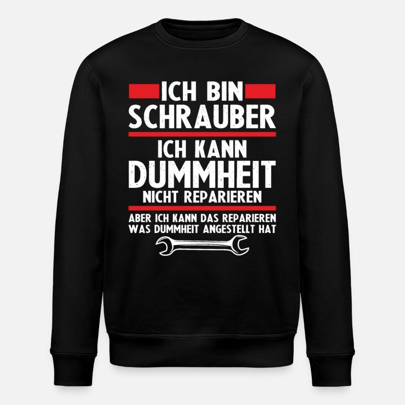 Ich bin schrauber - Stanley/Stella Unisex Bio-Sweatshirt ROLLER - Schwarz