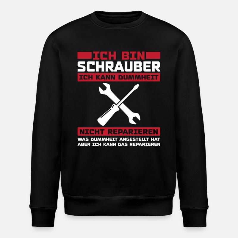 Ich bin schrauber - Stanley/Stella Unisex Bio-Sweatshirt ROLLER - Schwarz