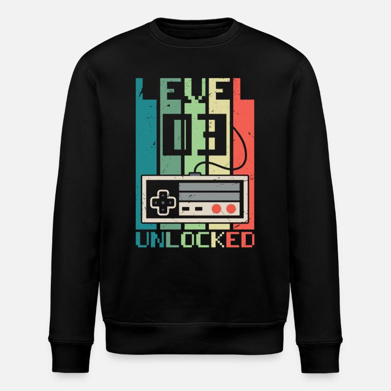 Level 3 Unlocked - Stanley/Stella ROLLER Unisex Organic Sweatshirt - black