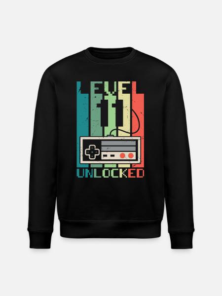 Level 11 Unlocked - Stanley/Stella ROLLER Unisex Organic Sweatshirt - black