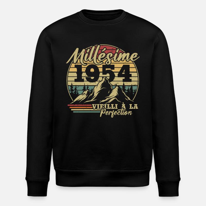 Millésime 1954 - Sweat bio ROLLER Stanley/Stella Unisexe - noir