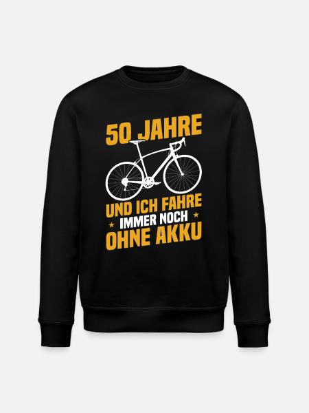 50 years and I'm still riding without a battery - Stanley/Stella ROLLER Unisex Organic Sweatshirt - black