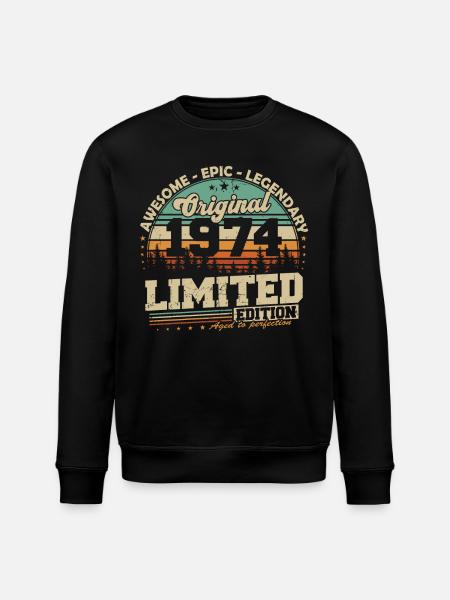 Original 1974 Vintage rétro cadeau d’anniversaire - Sweat bio ROLLER Stanley/Stella Unisexe - noir