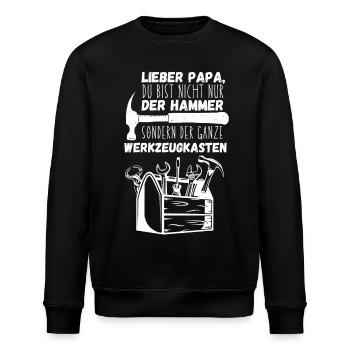 Lieber Papa, du bist nicht nur der Hammer - Stanley/Stella Unisex Bio-Sweatshirt ROLLER - Schwarz - Vorne - Nik (191cm)