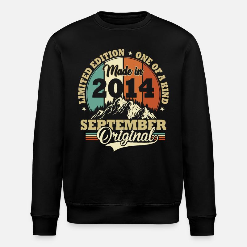 Anniversary September 2014 Birthday Gift - Stanley/Stella ROLLER Unisex Organic Sweatshirt - black