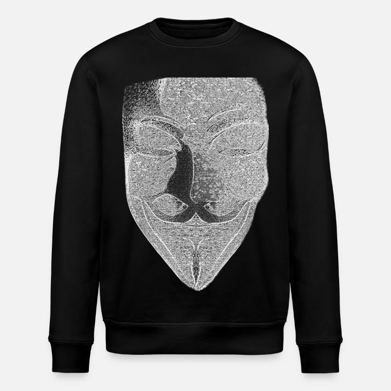 Anonymous v wie vendetta maske - Stanley/Stella Unisex Bio-Sweatshirt ROLLER - Schwarz