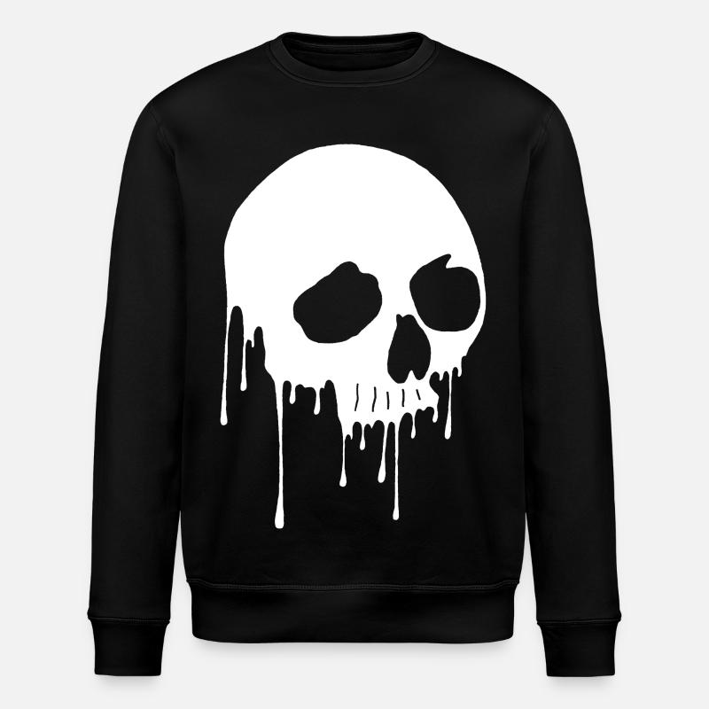 Crâne blanc et graffiti - Sweat bio ROLLER Stanley/Stella Unisexe - noir
