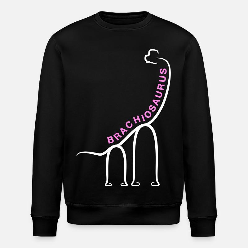Dinosaurier Brachiosaurus Dino Liniengrafik - Stanley/Stella Unisex Bio-Sweatshirt ROLLER - Schwarz