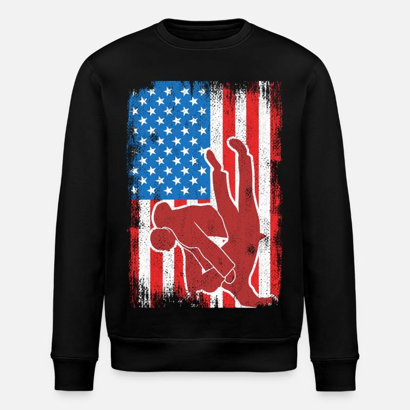 Drapeau de Judo USA - Sweat bio ROLLER Stanley/Stella Unisexe - noir