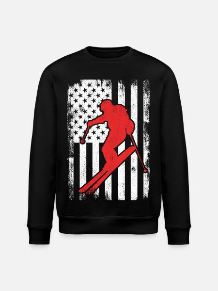 July 4 Ski USA - Stanley/Stella ROLLER Unisex Organic Sweatshirt - black