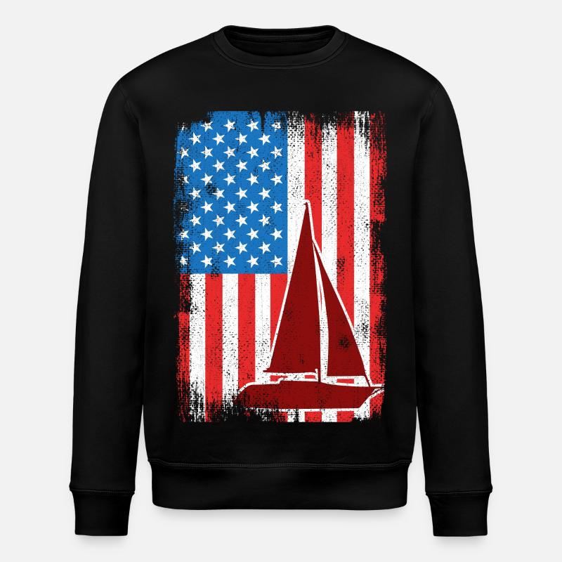 4. Juli Segeln USA - Stanley/Stella Unisex Bio-Sweatshirt ROLLER - Schwarz