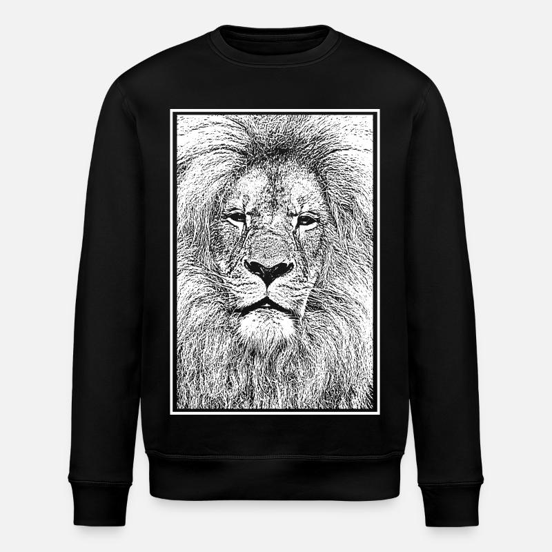 Prächtiger Löwe - Stanley/Stella Unisex Bio-Sweatshirt ROLLER - Schwarz
