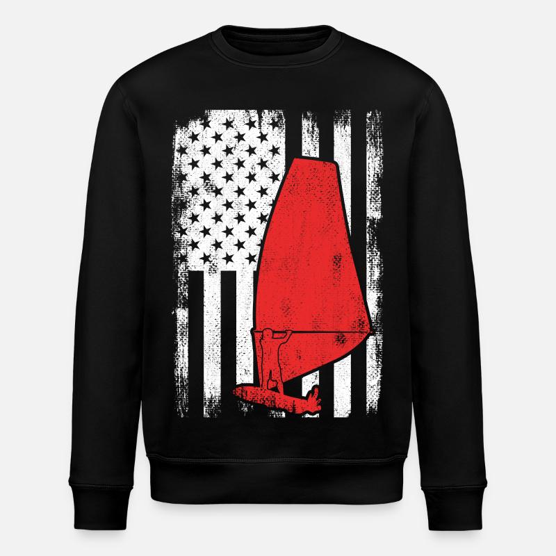 Planche à voile USA Flag - Sweat bio ROLLER Stanley/Stella Unisexe - noir