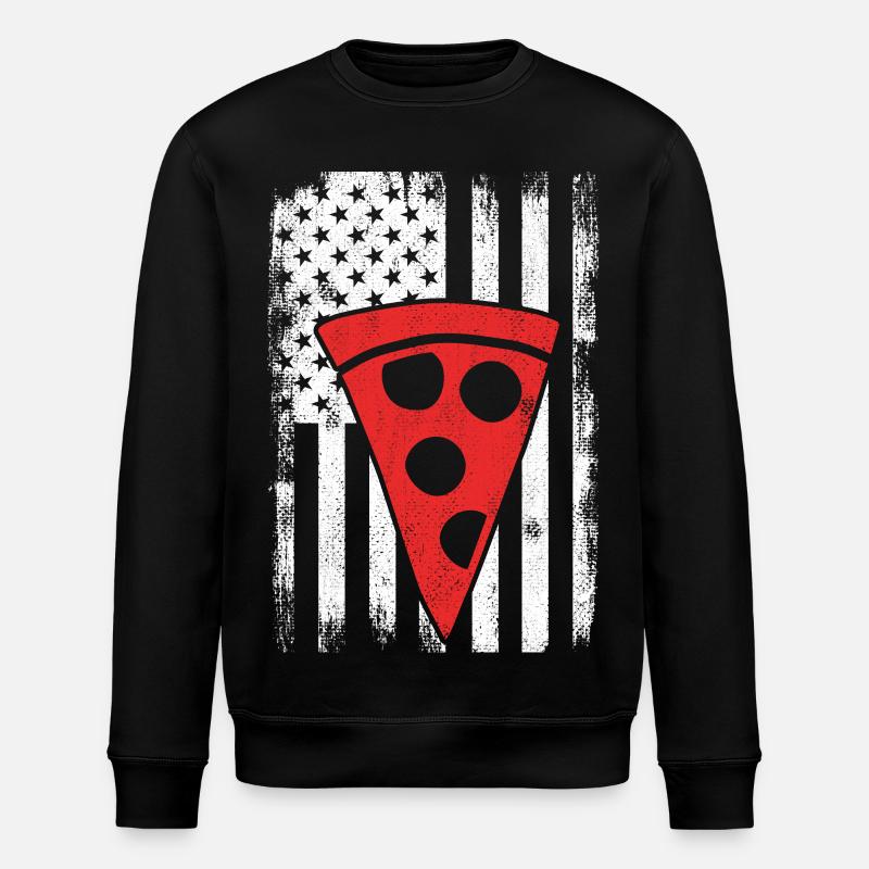 U.S. Pizza - Stanley/Stella ROLLER Unisex Organic Sweatshirt - black