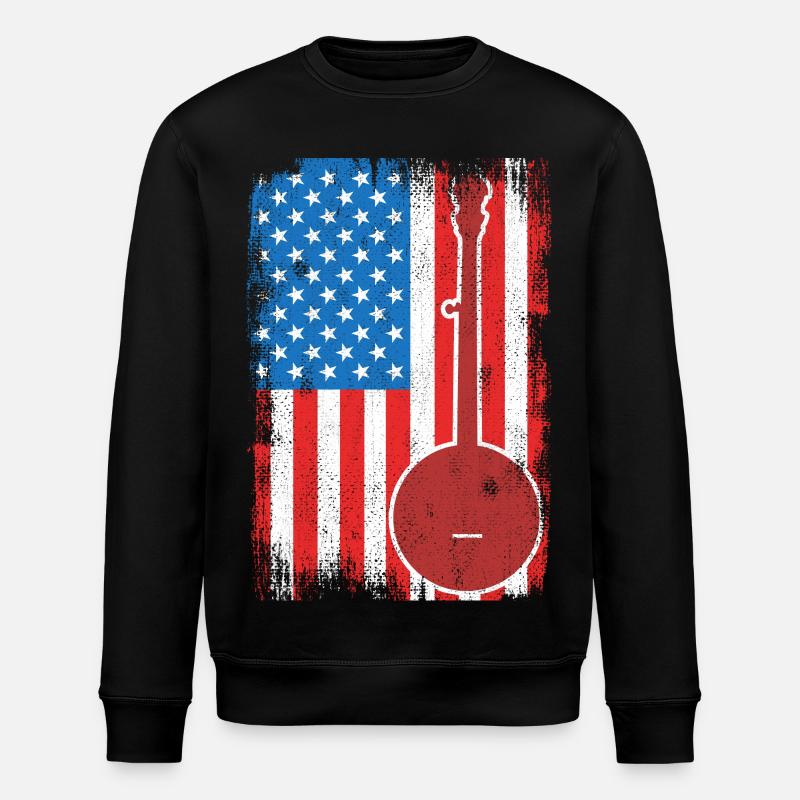 Banjo 4. Juli USA - Stanley/Stella Unisex Bio-Sweatshirt ROLLER - Schwarz