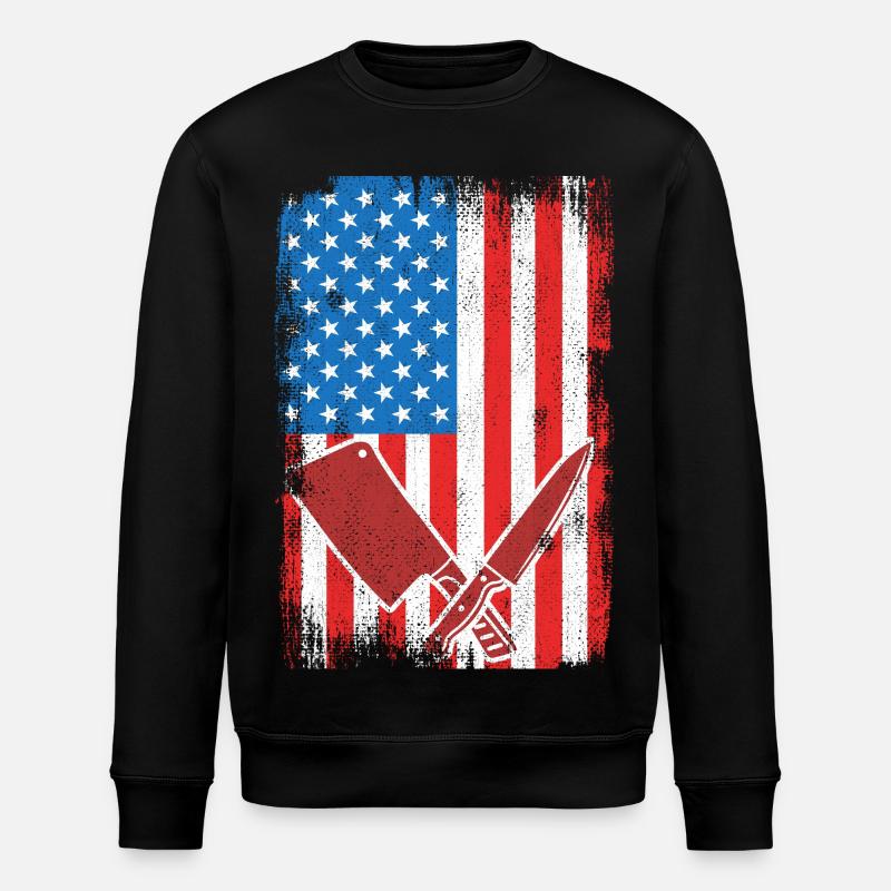 Boucher du drapeau des États-Unis - Sweat bio ROLLER Stanley/Stella Unisexe - noir