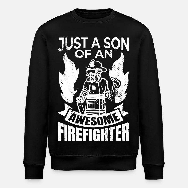 Firefighter Son - Stanley/Stella ROLLER Unisex Organic Sweatshirt - black