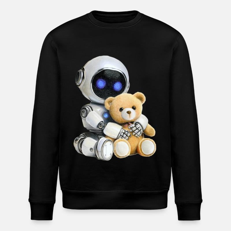 Robot Teddy - Stanley/Stella ROLLER Unisex Organic Sweatshirt - black