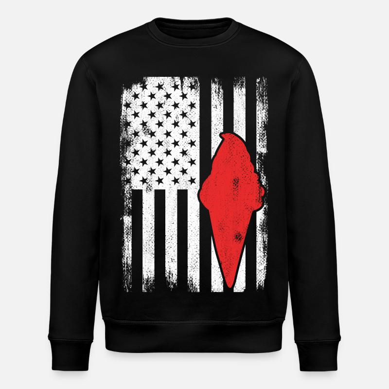 USA Ice Cream - Stanley/Stella ROLLER Unisex Organic Sweatshirt - black