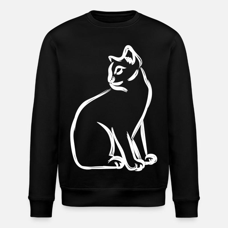 Cat Drawing - Stanley/Stella ROLLER Unisex Organic Sweatshirt - black
