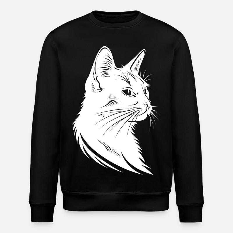 Katze Skizze - Stanley/Stella Unisex Bio-Sweatshirt ROLLER - Schwarz