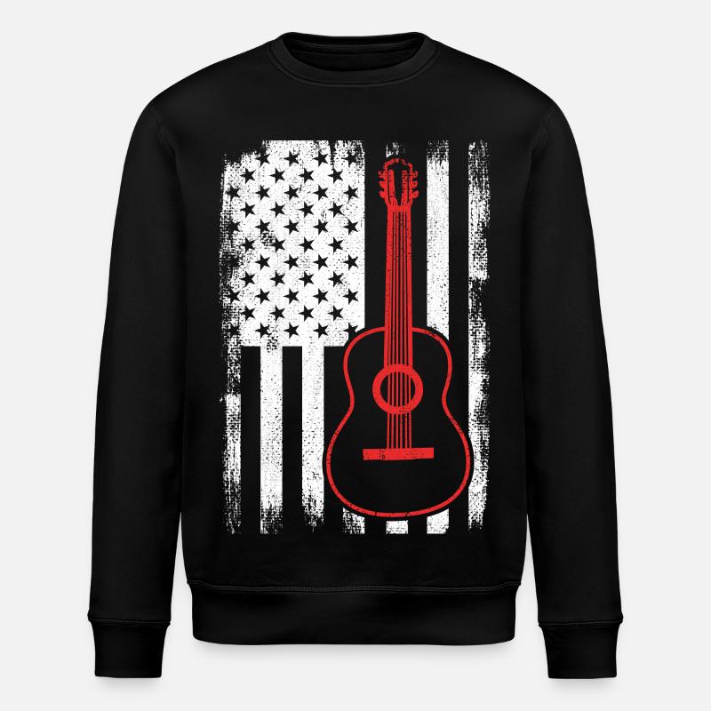 4. Juli Gitarre USA - Stanley/Stella Unisex Bio-Sweatshirt ROLLER - Schwarz