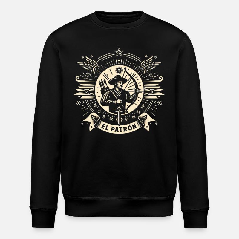 El Patrón Archer Icon - Stanley/Stella ROLLER Unisex Organic Sweatshirt - black