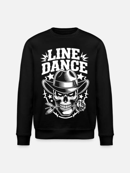 Line Dance Skull Cowboy - Stanley/Stella ROLLER Unisex Organic Sweatshirt - black