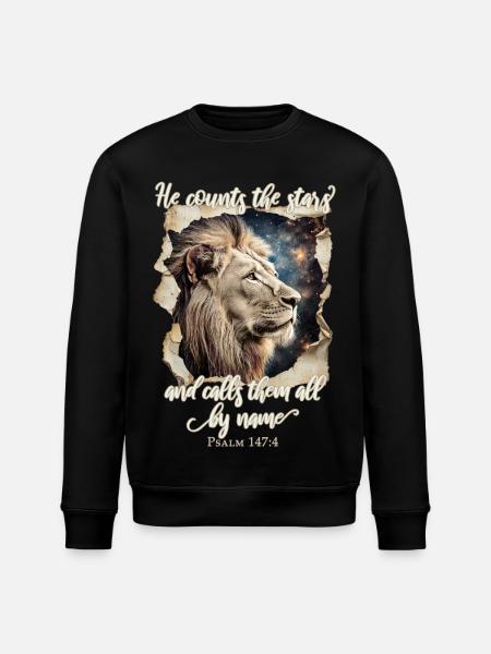 Löwe Bibelvers Christlich - Stanley/Stella Unisex Bio-Sweatshirt ROLLER - Schwarz