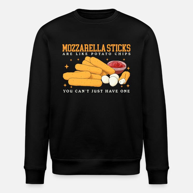 Mozzarella Sticks | Mozzarella Sticks Gift - Stanley/Stella ROLLER Unisex Organic Sweatshirt - black