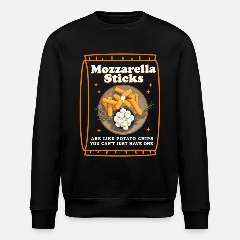 Mozzarella-Sticks Mozzarella Sticks Geschenk - Stanley/Stella Unisex Bio-Sweatshirt ROLLER - Schwarz