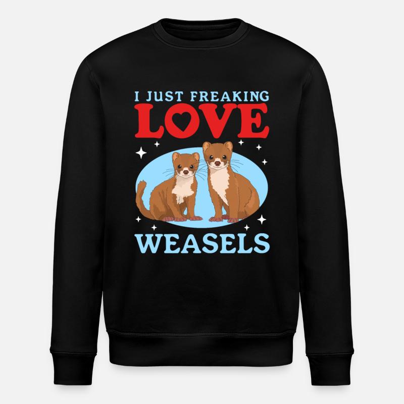 Weasel Hermännchen Kleinwiesel Gift - Stanley/Stella ROLLER Unisex Organic Sweatshirt - black