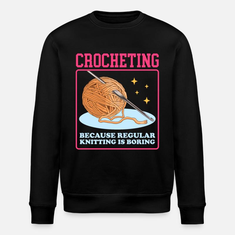 Crochet crochet hook gift - Stanley/Stella ROLLER Unisex Organic Sweatshirt - black