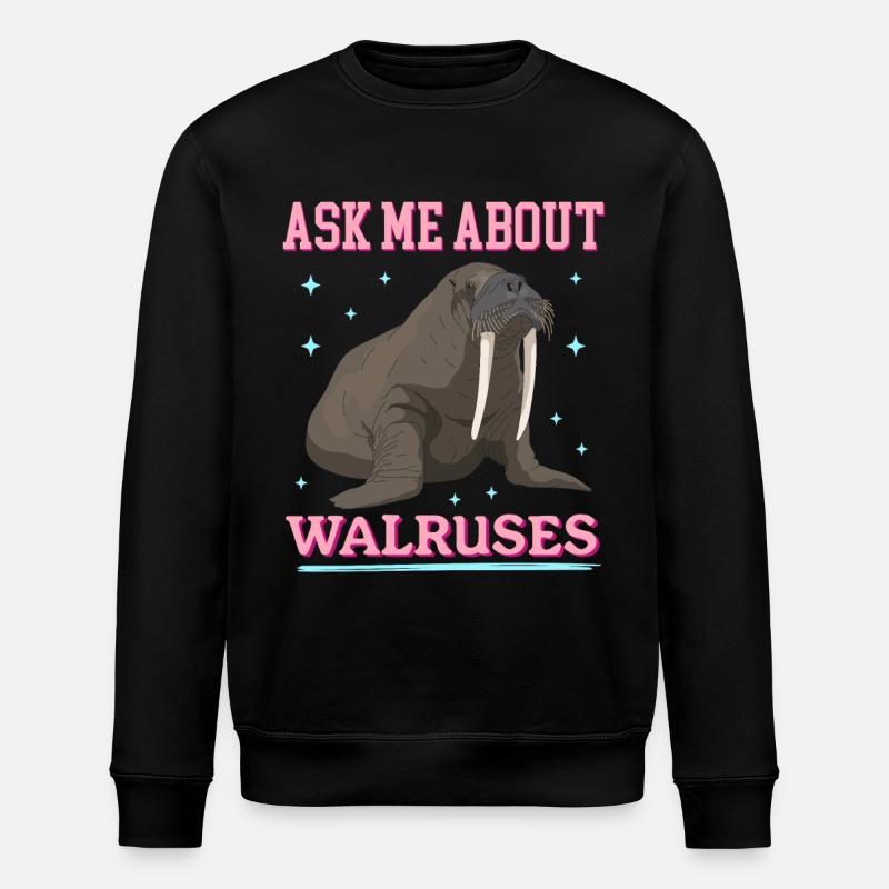 Walross Walroß Walrus Walrosse Geschenk - Stanley/Stella Unisex Bio-Sweatshirt ROLLER - Schwarz