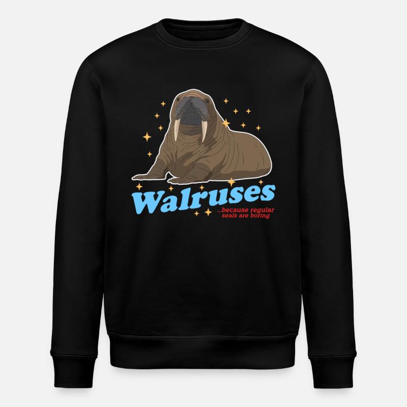 Walrus Walrus Seal Gift - Stanley/Stella ROLLER Unisex Organic Sweatshirt - black