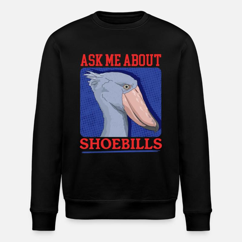 Shoebill Shoebill Bird Gift - Stanley/Stella ROLLER Unisex Organic Sweatshirt - black