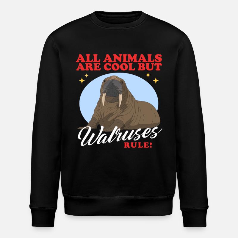 Walrus Walrus Walrus Walrus Gift - Stanley/Stella ROLLER Unisex Organic Sweatshirt - black