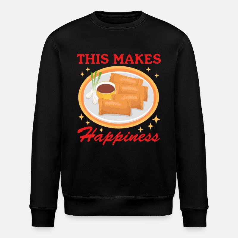 Lumpia Spring Roll Loempia Gift - Stanley/Stella ROLLER Unisex Organic Sweatshirt - black