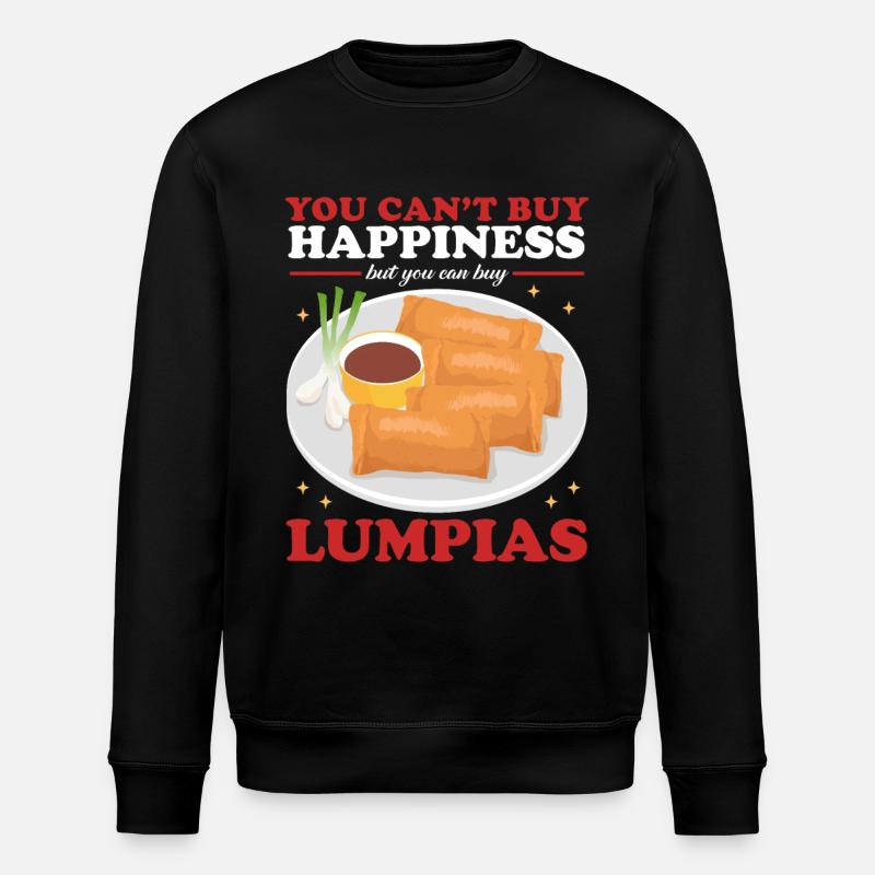 Lumpia Spring Roll Loempia Gift - Stanley/Stella ROLLER Unisex Organic Sweatshirt - black