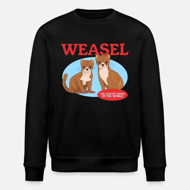 Wiesel Mauswiesel Zwergwiesel Geschenk - Stanley/Stella Unisex Bio-Sweatshirt ROLLER - Schwarz